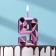 Candle for Cake "Almaz", number "9", purple metallic