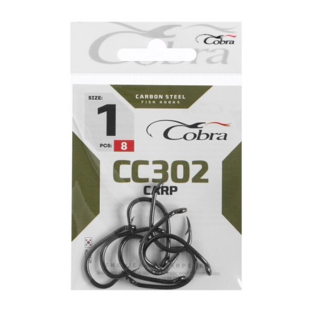 Cobra Carp hooks, series CC302, No. 01, 8 pcs.