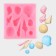 Mold "shells", silicone, 7.7 × 7 × 1.5 cm, color mix