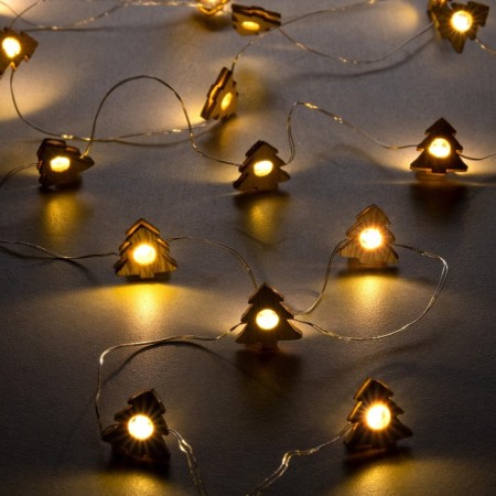 Garland “thread” 2 m Rosa with nozzles “Christmas tree”, IP20, silver thread, 20 LED, glow warm white, AAX2