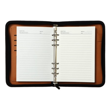 Organizer on rings A5, 100 sheets in a ruler, with a calculator, on a zipper, black-10