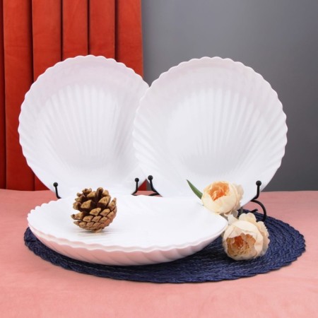 Deep plate Arya Home Shell, 6 pcs, white color-1