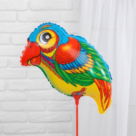 Foil ball 10 "Parrot - large eyes" with a wand-1