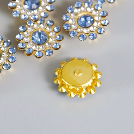 Decor for creativity plastic "Blue-sun flower" set of 20 pcs 1.4x1.4 cm-1