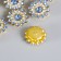 Decor for creativity plastic "Blue-sun flower" set of 20 pcs 1.4x1.4 cm