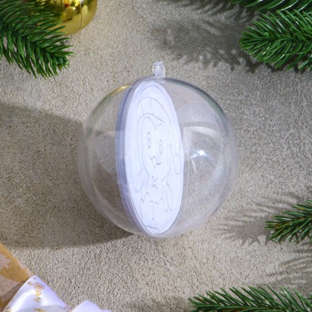 Christmas tree decoration for coloring "Cute penguin" Size: 8 cm; 2 pcs., Brush-3