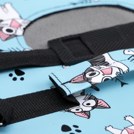 Bag - Animal Carrying "Playing Catets", Blue, Size S, 37.5 x 17 x 22 cm-9