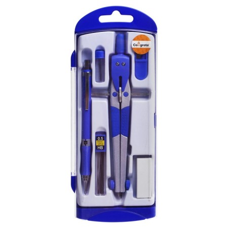 Ready, 6 items (compass, sharpener, barrel, eraser, mechanical pencil 0.5 mm, barn NV 0.5 mm) in a plastic pencil case-2