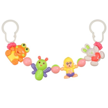 Stretching to a stroller/crib "Monkey and Friends", 4 toys, color mix, crush me-7