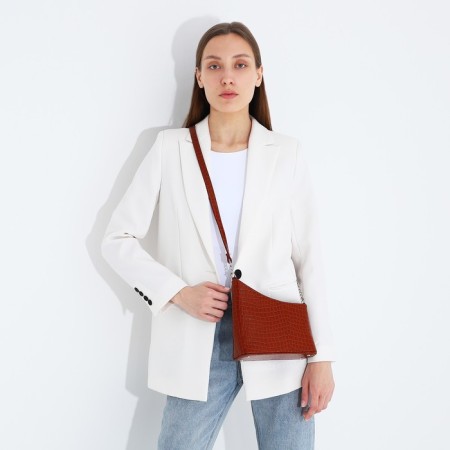 Cross-Bodi Bag "Olivi" on lightning, outer pocket, brown color-5