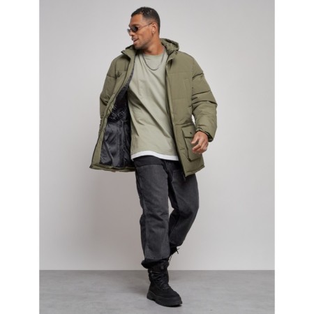 Extensive male winter park, size 52, green color-5