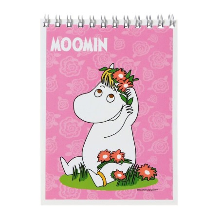 Notepad A6 40 sheets in a cage on the crest "Moomin", cover coated cardboard, selective UV-lak, block 60-65 g/m2, mix-2