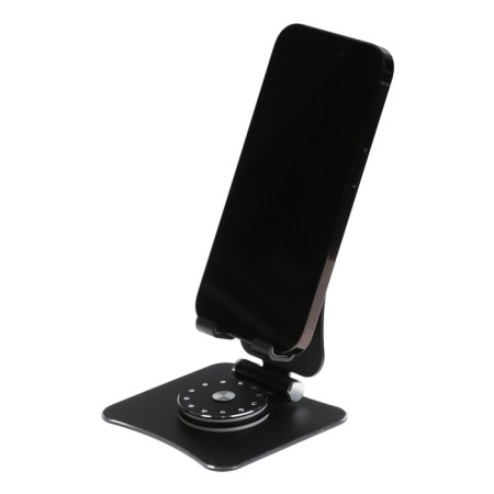 A phone stand, adjustable, folding, 360 ° rotation, metal, black-3