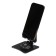 A phone stand, adjustable, folding, 360 ° rotation, metal, black