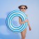 Circle for swimming 60 cm, white/blue color