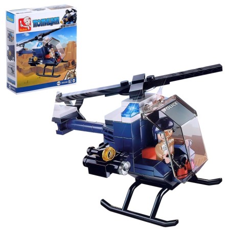 Block designer for boys Police Police Helicopter, 87 parts