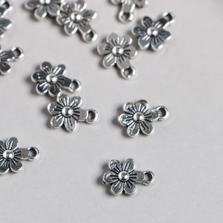 Decor for creativity Metal "Little Flower" silver 1.2x0.9 cm