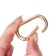 Oval -karabin, 42.5 × 24 mm / 34.5 × 16 mm, thickness - 4 mm, 5 pcs, golden color