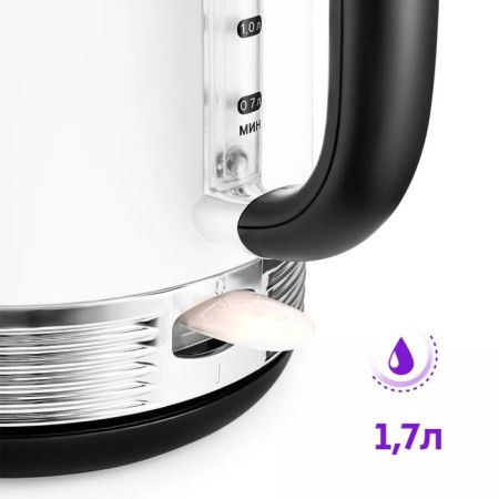 Electric KitFort KT-6603 kettle, 1.7 l, 2200 watts, black and white-3