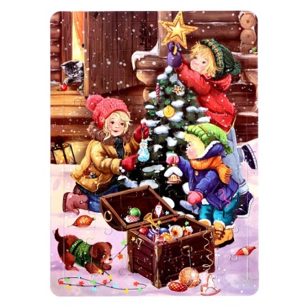 A set of puzzles in the frame "Hello, New Year", 35, 42, 54 details, in the package-2