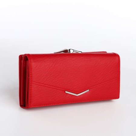 Women's wallet on magnet, red color