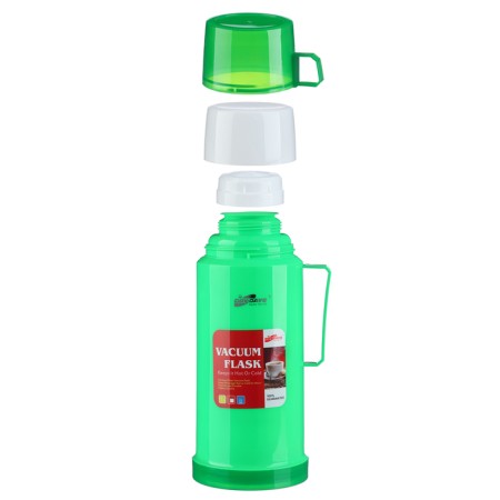 Thermos 1 l, with a glass flask, retains heat 8 hours, 13 x 28 cm, green-1