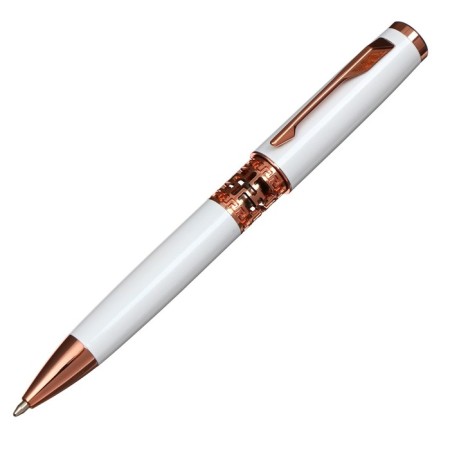 Gift handle, ball "Kronos" in the leatherette case, rotary, white body with gold-2
