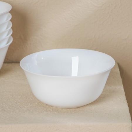 Set of salad bowls Luminarc EVERYAYDAY, 330 ml, D = 12 cm, glass -ceramic, 6 pcs, white color-1