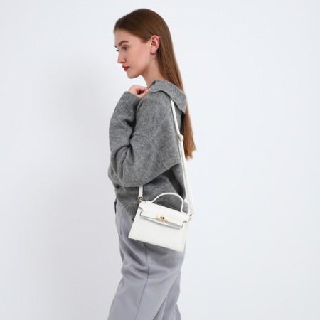 Bag Women's Messoriner, white color 19*13*7 cm-1