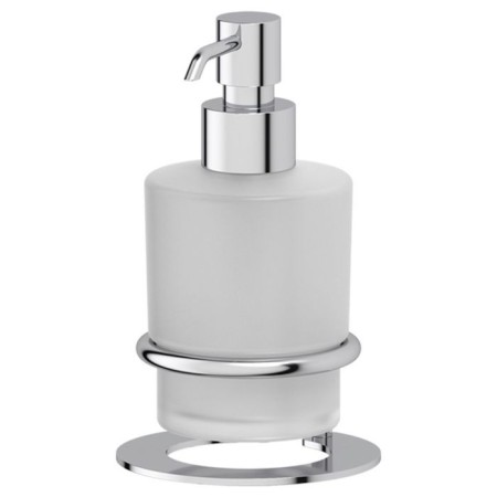Holder with a liquid soap dispenser, matte glass, chrome, artwelle