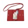 Passport cover, genuine leather, red 14x10x0.5 cm