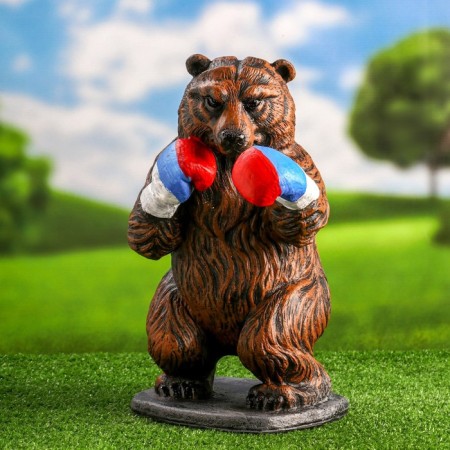 Garden figure "Bear Boxer" 35x24x18cm-1