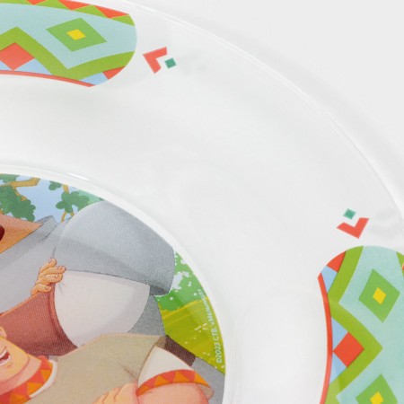 Glass plate "Three heroes", D = 19.5 cm-3