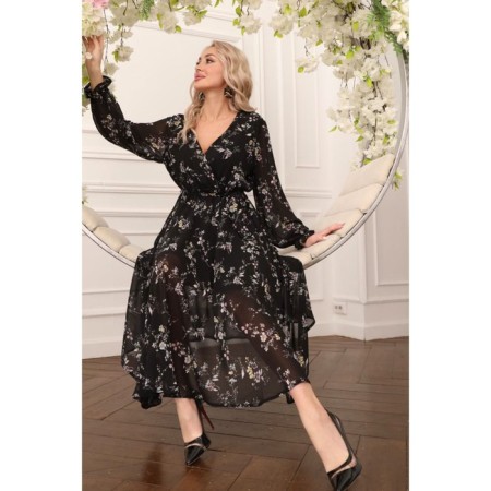 Female dress, size 46, black color-12