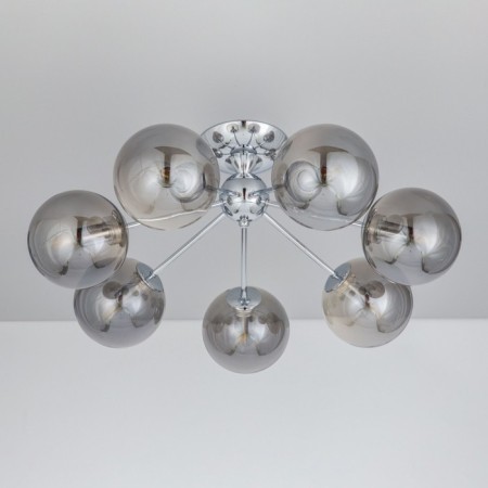 Ceiling chandelier CITILUX “Tommy” CL102170, 66.5x66.5x26 cm, 7x40W, E14, gray color gray-4