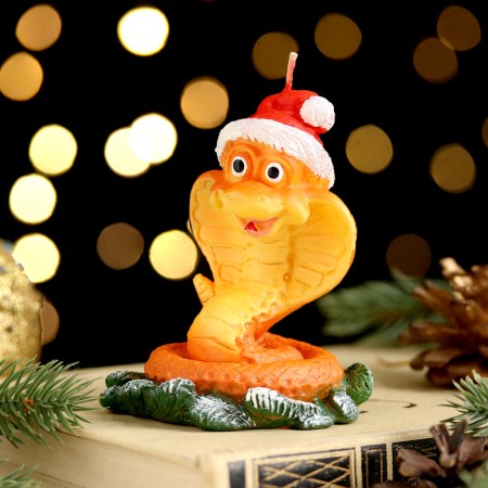 Figure candle "Snake in a hat. Symbol of the year 2025, 5x6.5x7.5 cm