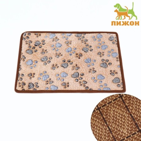 ALRUARE RAVING RAVE, Bilateral (fleece+rattan), 55 x 45 cm, beige-1