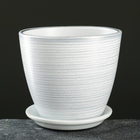 Flower pot "Bun" painting silver 0.9 l