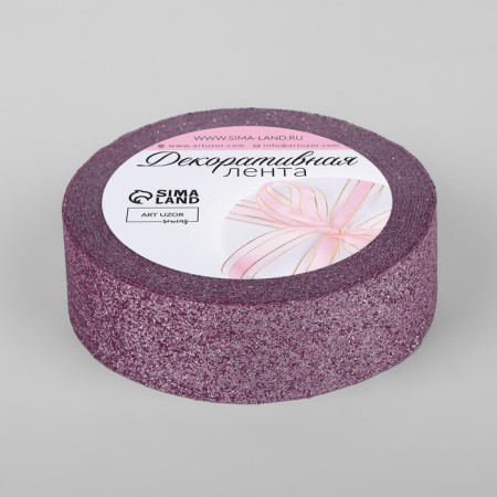 Decorative tape "Squeezes", 25 mm × 9.1 ± 0.5 m, lilac color-1