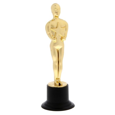Male award figure, Oscar, plastic stand black, 15.5 x 5 x 5 cm-1