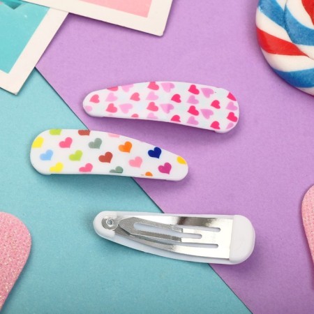 Invisibility for Herty hair (set 6 pcs) hearts and ice cream, 5.5 cm, mix-1