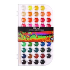 Watercolor paints 48 colors, round, dioproet of cuvettes 23 mm, with a brush, plastic pencil case, calligrata top