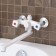 Bath mixer "RMS" PL4-140P, two-wound, pour 320 mm, ABS plastic, white