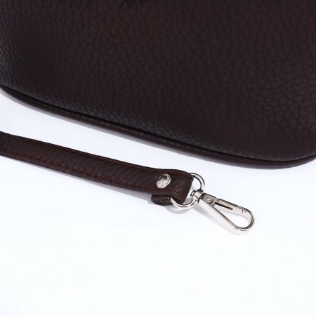 Janelli Cross-Boda Bag on a zipper, 2 outer pockets, dark brown color-5