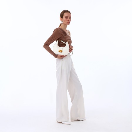 Female bag Textura, small size, milk color-9