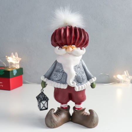 Souvenir Polystone "Santa - Fakir with a flashlight" 11x7.5x19.5 cm