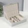 The casket to the leatherette for jewelry "Sleepy. Strips. Bant" silver 17x24x7 cm