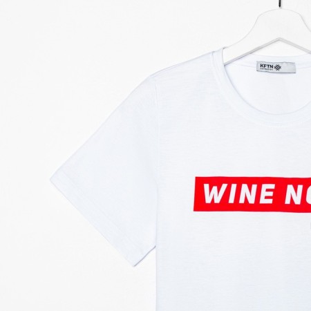 Women's T-shirt KAFTAN "Wine Not", White, rr 40-42-7