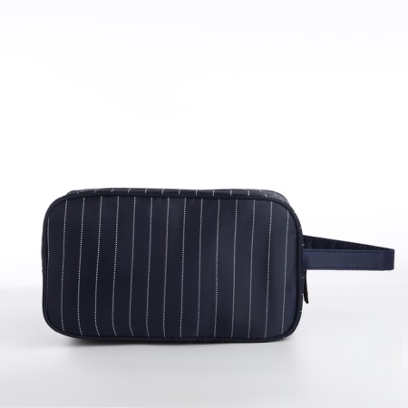 Road cosmetic bag, lightning department, external pocket, blue color-1