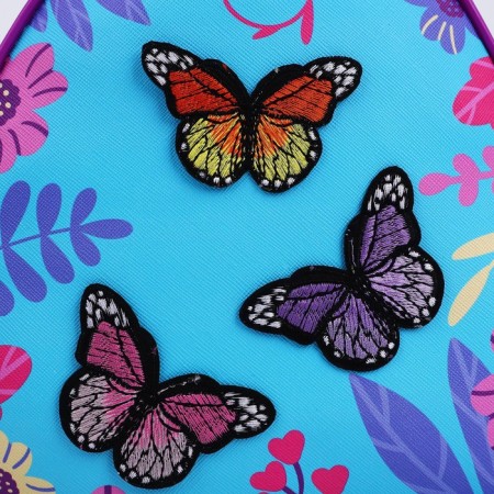 Baby backpack for a girl with a patch "Butterflies", 23x20.5 cm,-1